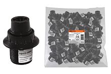 Патрон E14 карболитовый с кольцом черный ТДМ          