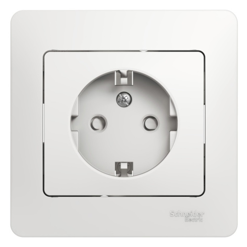 Розетка с/у GLOSSA 1м с/з с з/ш белый IP20 в сборе 16А (упак-15шт) SchE                                        