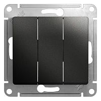 Выключатель с/у GLOSSA 3кл антрацит, механизм IP20 10А (упак-20шт) SchE          
