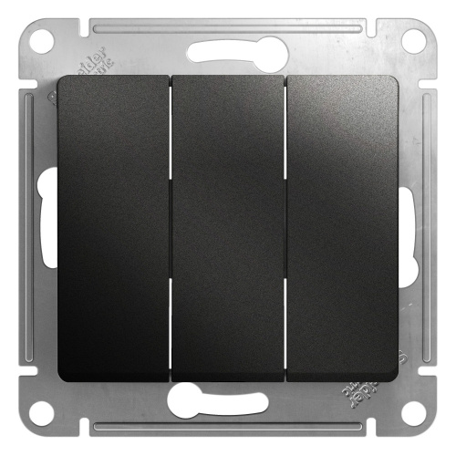 Выключатель с/у GLOSSA 3кл антрацит, механизм IP20 10А (упак-20шт) SchE                                        