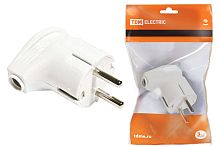 Вилка угловая 16А 250В с/з белая ТДМ          