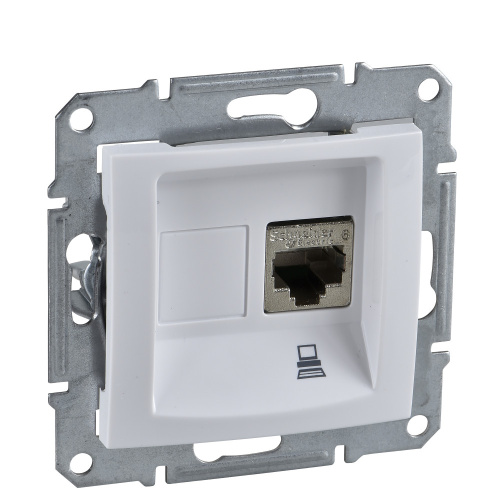 Розетка с/у Sedna RJ45 1м белый механизм кат.5Е (комп.) (упак-10шт) SchE                                        