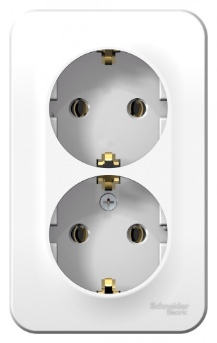 Розетка о/у Бланка 2м с/з белый IP20 16А (упак-8 шт) SchE                                         фото 2                    