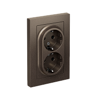 Розетка с/у AtlasDesign 2м с/з мокко IP20 в сборе 16А (упак-6шт) SchE          