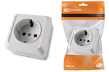 Розетка о/у Ладога 1м с з/к с з/ш белая IP20 16А ТДМ          