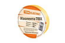 Изолента ПВХ 0,13х15мм Желтая 20м ТДМ          