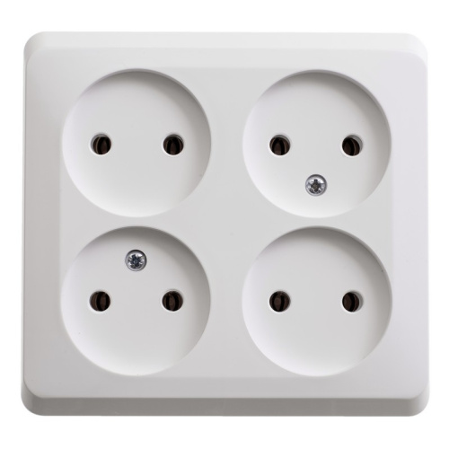 Розетка о/у Этюд 4м б/з белый IP20 16А (упак-7шт) SchE                                         фото 2                    