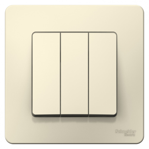 Выключатель с/у Бланка 3кл молочный IP20 10А (упак-10шт) SchE                                         фото 2                    