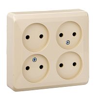 Розетка о/у Этюд 4м б/з кремовый IP20 16А (упак-7шт) SchE          