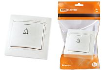 Кнопка звонковая с подсветкой 6А белая "Таймыр" ТДМ          