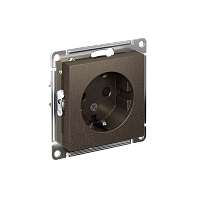 Розетка с/у AtlasDesign 1м с/з с з/ш мокко IP20 механизм 16А (упак-10шт) SchE          