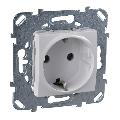 Розетка с/у Unica 1м с/з с з/ш белый IP20 механизм 16А 250В (винт.зажим) (упак-10шт) SchE                                         фото 2                    