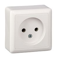 Розетка ХИТ О/У б/з б/ш 10А,белая 250В SchE          