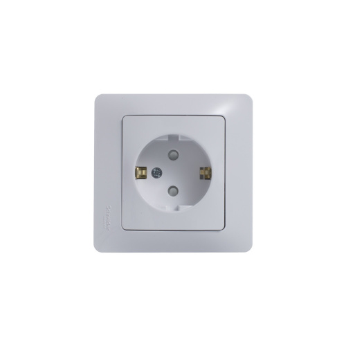 Розетка с/у GLOSSA 1м с/з с з/ш белый IP20 в сборе 16А (упак-15шт) SchE                                         фото 4                    