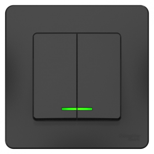 Выключатель с/у Бланка 2кл антрацит IP20 10А с инд. (упак-10шт) SchE                                         фото 2                    