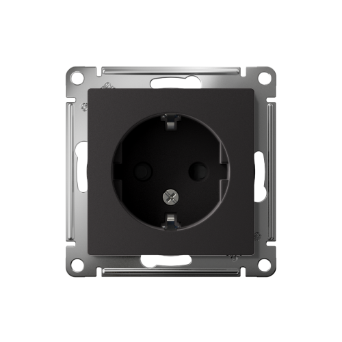 Розетка с/у AtlasDesign 1м с/з с з/ш карбон IP20 механизм 16А (упак-5шт) SchE                                         фото 2                    