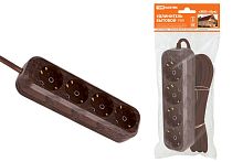 Удлинитель бытовой У04 4 гнезда, 5метров,2П+3, ПВС 3х1мм2 "Эко" (бук) 16А/250В ТДМ          