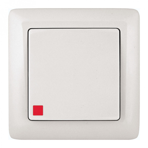 Выключатель ХИТ С/У 1-клавишный с подсветкой 6А, 250В, БЕЛЫЙ. Россия SchE                                        