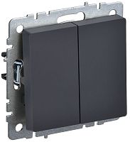 Выключатель с/у BRITE 2кл. графит проходной механизм IP20 10А ИЭК          