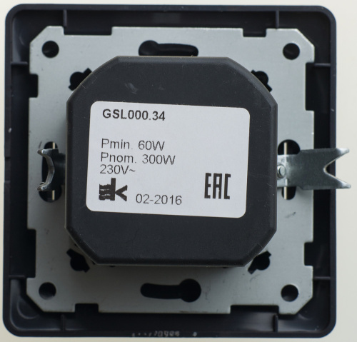 Диммер с/у GLOSSA шоколад в сборе 300Вт светорегулятор поворотный (упак-2шт) SchE                                         фото 2                    