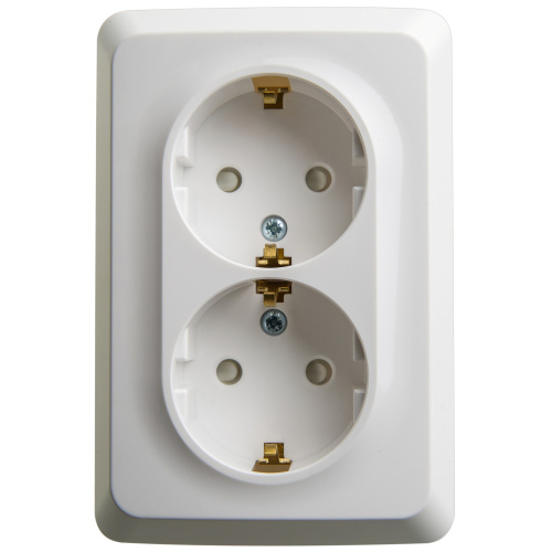 Розетка о/у Этюд 2м с/з с з/ш белый IP20 16А угловая (упак-8шт) SchE                                        