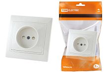 Розетка с/у Таймыр 1м без з/к с з/ш белый IP20 10А 250В ТДМ          