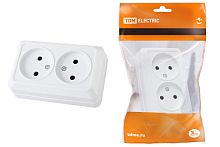 Розетка о/у Ладога 2м без з/к (керамика) белая IP20 10А ТДМ          