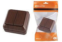 Выключатель о/у Ладога 2кл бук IP20 10А ТДМ          