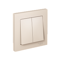 Выключатель с/у AtlasDesign 2кл бежевый, в сборе IP20 10А (упак-15шт) SchE          