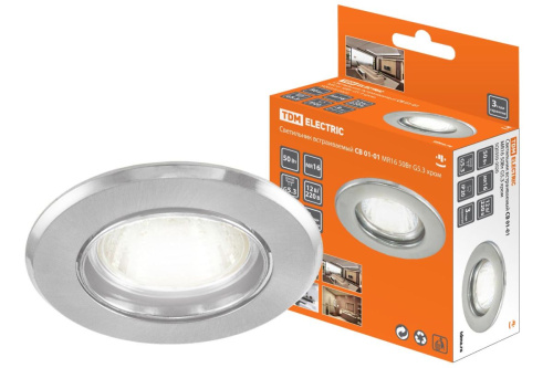 Светильник встраиваемый Gu5.3 MR16 СВ 01-01 хром, круглый ТДМ                                        