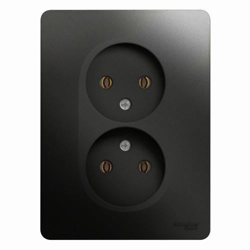 Розетка с/у GLOSSA 2м б/з антрацит IP20 в сборе 16А (упак-15шт) SchE                                        