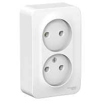 Розетка о/у Бланка 2м б/з белый IP20 16А изол.пл. (упак-10 шт) SchE          