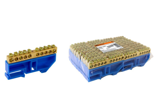 Шина N нулевая с изолятором "стойка бол." на DIN-рейку 6x9мм 10 групп ТДМ                                        