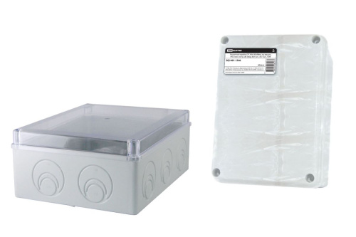 Коробка распаячная ОП 240х195х90мм, пр. крышка, IP55, мон. плата, каб. ввод. d28-3шт., d37-2шт., ТДМ                                        