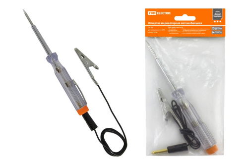 Отвертка-пробник (индикатор) автомобильная 135 мм,  6-24В,  провод 0.5м, "ЭкспертЭлектрик" ТДМ                                        