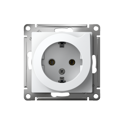 Розетка с/у AtlasDesign 1м с/з с з/ш белый IP20 механизм 16А выталк. (упак-15шт) SchE                                         фото 2                    