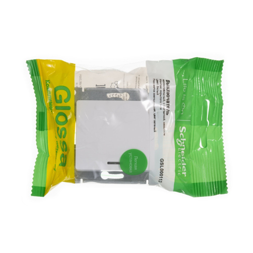 Выключатель с/у GLOSSA 1кл белый, механизм IP20 10А с инд. (упак-20шт) SchE                                         фото 6                    