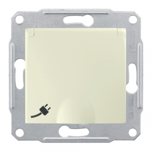 Розетка с/у Sedna 1м с/з с з/ш бежевый IP44 механизм 16А с защ.крыш. (упак-10шт) SchE                                         фото 4                    