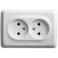 Розетка о/у Этюд 2м б/з белый IP20 16А угловая (упак-9шт) SchE          