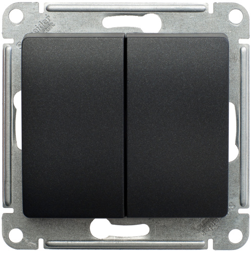 Переключатель с/у GLOSSA 2кл антрацит IP20 механизм 10АХ 250В SchE                                        