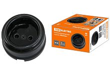 Розетка фарфоровая 2П 10А 250В черная «Болонь» ТДМ          