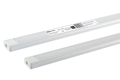 Алюминиевый профиль накладной 1506 (2 м), матовый рассеиватель, 2 заглушки, 4 крепежа ТДМ                                        