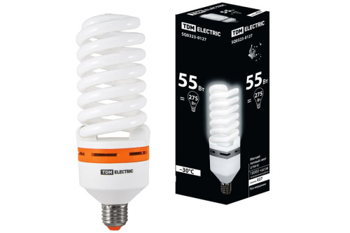 Лампа энергосберегающая 55Вт Е27 2700К КЛЛ-FS (73х218 мм) ТДМ                                        