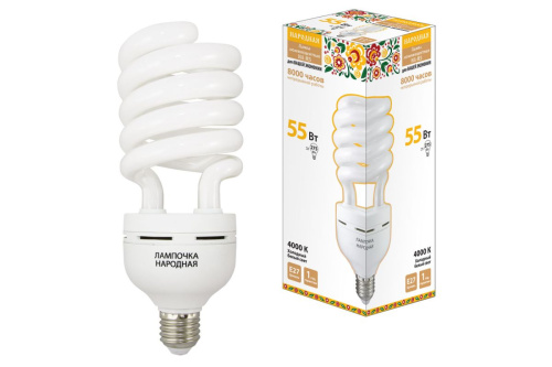 Лампа энергосберегающая 55Вт Е27 4000К НЛ-HS-55 ТДМ                                        